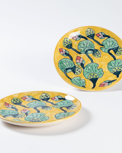 Handpainted Ceramic Breakfast Plate - Set of 2