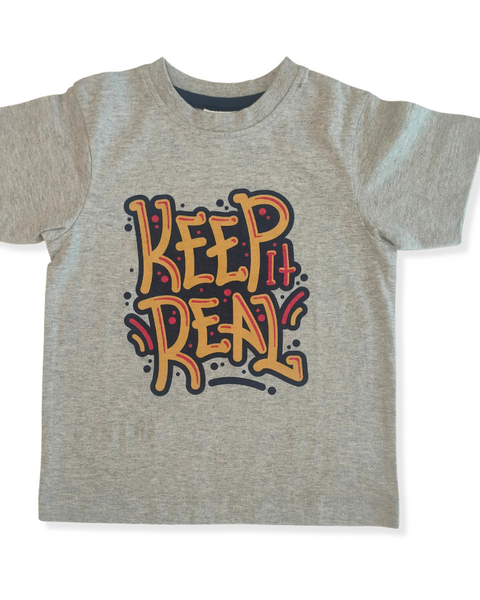 Keep It Real Grey Kids T-shirt