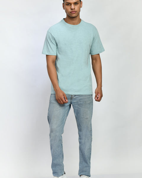 Sea Green Color Oversized T-Shirt For Men's