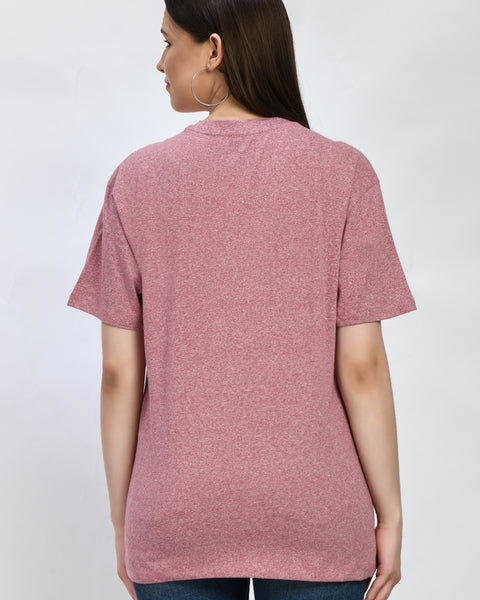 Peach Color Oversized T-Shirt Type Top
