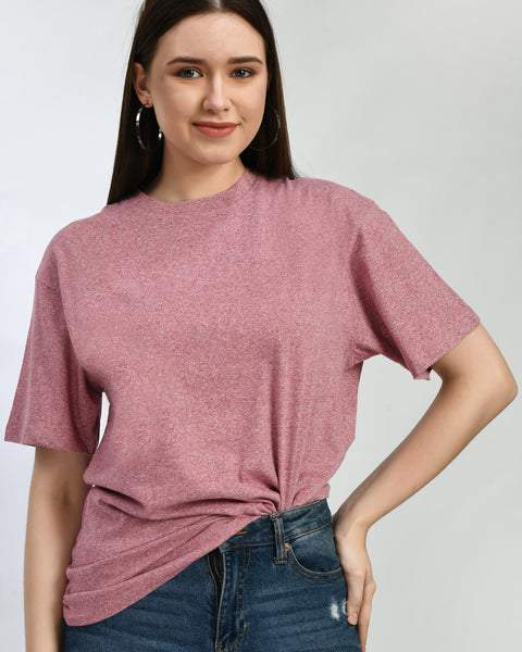 Peach Color Oversized T-Shirt Type Top