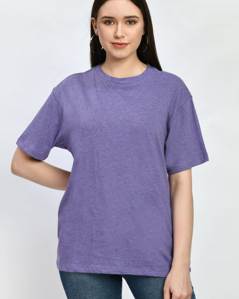 Purple Color Oversized T-Shirt Type Top