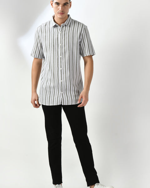 White and Charcoal Striper Shirt
