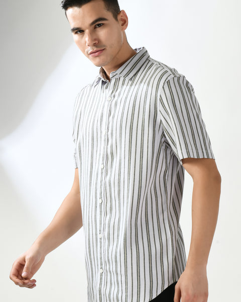 White and Charcoal Striper Shirt