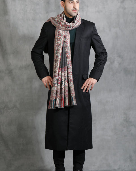 Handwoven Pashmina Wool Barat Design Unisex Stole
