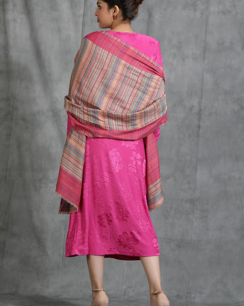 Handwoven Pashmina Reversible Wool Stole For Unisex