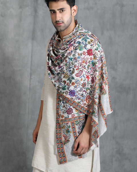 Handwoven Pashmina Wool Kalamkari Design Stole