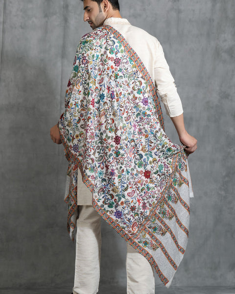 Handwoven Pashmina Wool Kalamkari Design Stole