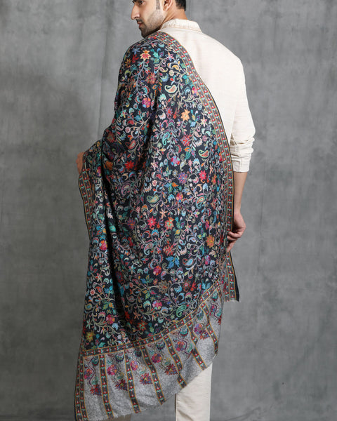 Handwoven Pashmina Wool Kalamkari Design Shawl