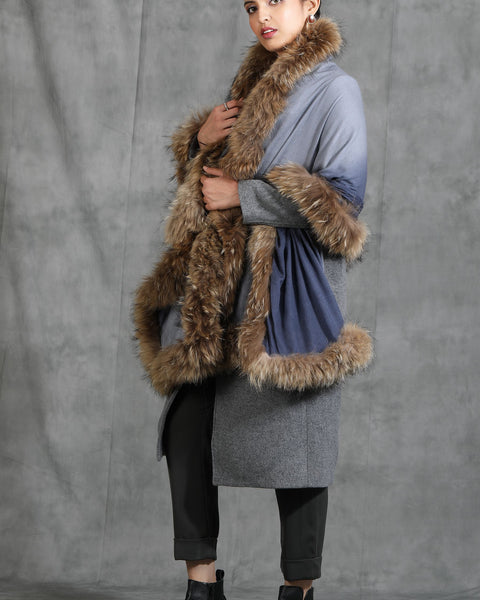 Handwoven Cashmere Fine Wool High-Quality Fur Stole For Female