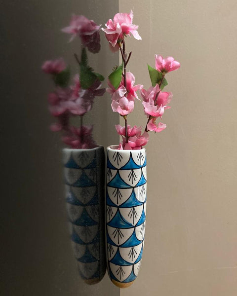 Multi color ceramic Hanging planter / Jaipur Blue Pottery handmade