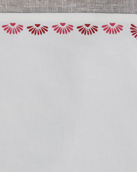 Set of 4 pcs Off White & Maroon Floral Printed Cotton Table Napkin
