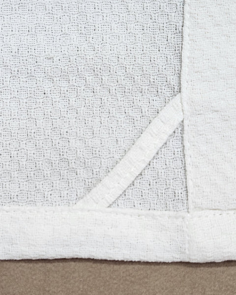 Set of 2 pcs White & Indigo Stripe Floral Hand Block Printed Cotton Dobby Hand Towel (16"x26")