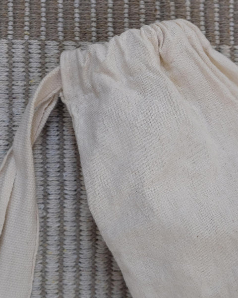 Beige & Cream Handloom Cotton Yoga Mat with Muslin Bag