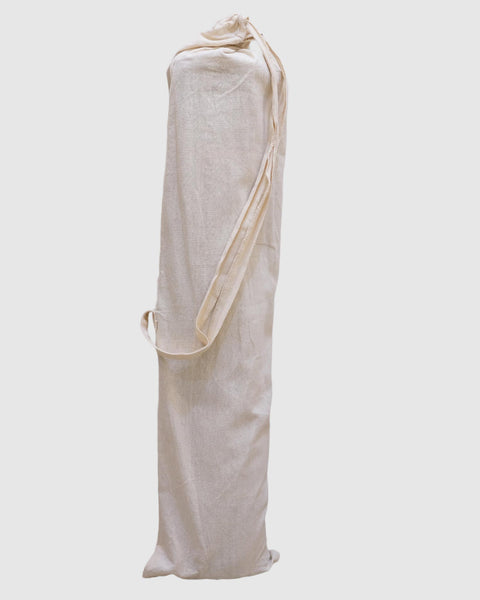 Beige & Cream Handloom Cotton Yoga Mat with Muslin Bag