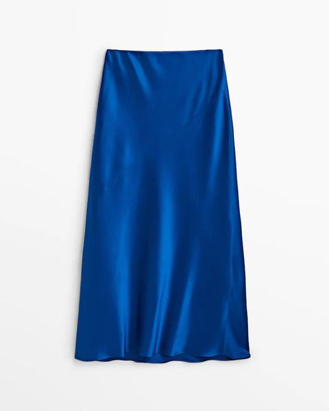 Women A-Line Satin Skirts