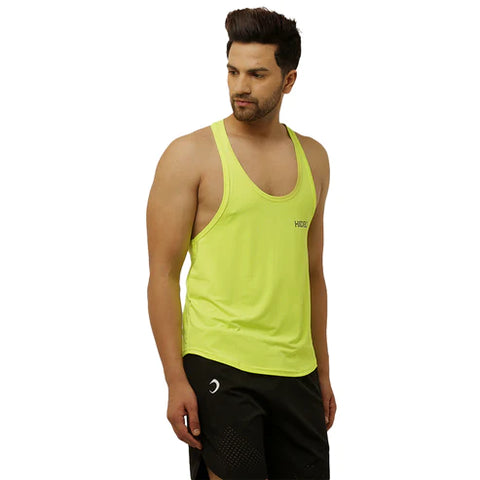 Men's Gym Wear Solid Neon Stringer
