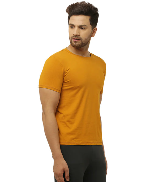 Men's Athletic Fit Gym wear T-Shirt - Color Mustard yellow