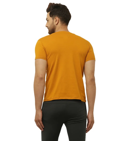 Men's Athletic Fit Gym wear T-Shirt - Color Mustard yellow