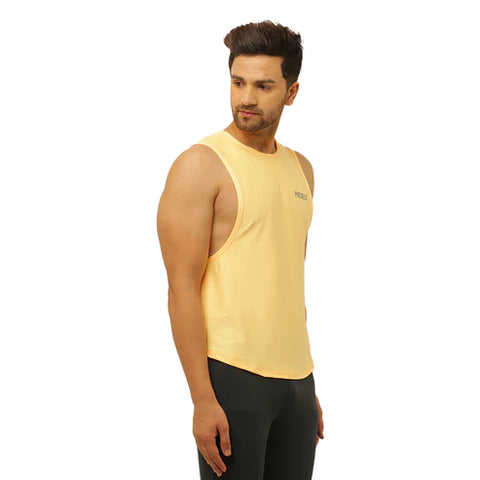 Men's gym Wear Drop Arm Tank - Iced yellow color
