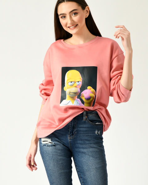Graphic Digital Printed Sweatshirt - Homer Simpson