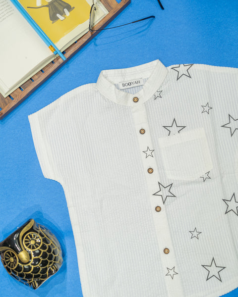 Boys Star Printed Half Sleeve Shirt