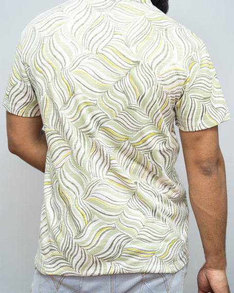 Men's Knitted Printed Polo T-shirt