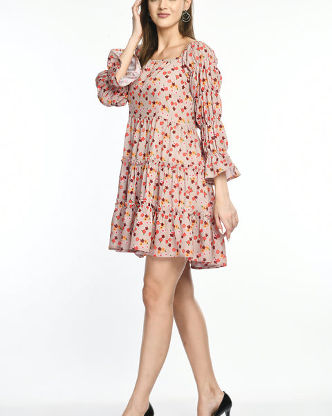 Floral Tiered Dress with ruffled detail