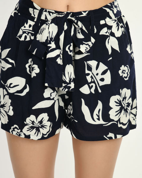 Floral Printed Viscose Shorts