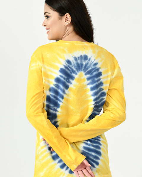 Blue & Yellow Unisex Tie-Dye T-shirt