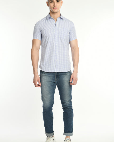 Men's PV Half Sleeves Checks Shirt