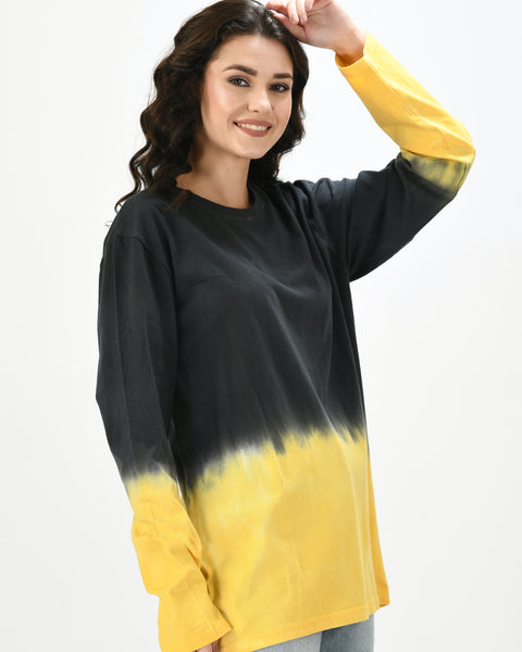 Black & Yellow Unisex Tie-Dye T-shirt