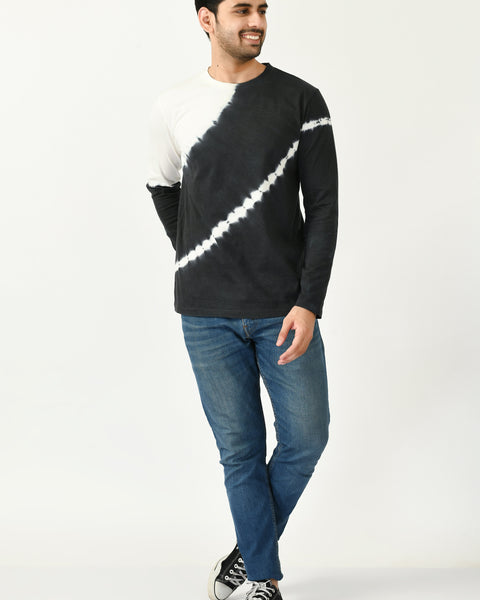 Black & White Unisex Tie-Dye T-shirt