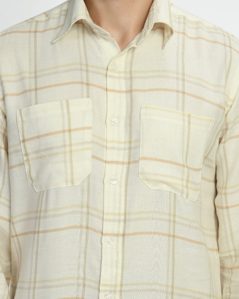 White & Yellow Checks Full Sleeves Shirt