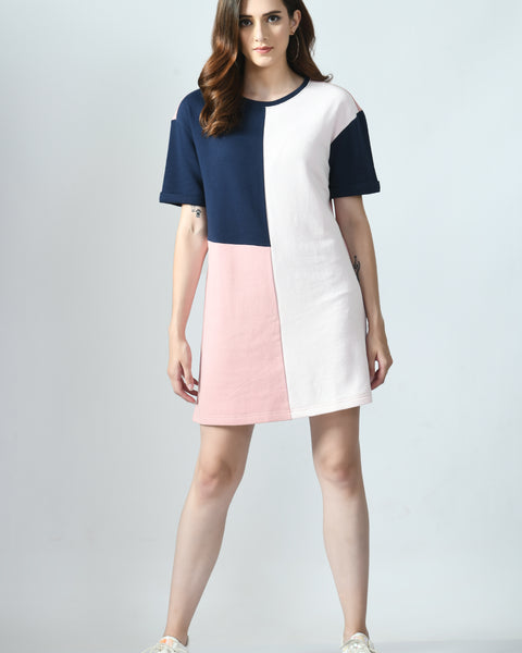 Color-Blocked Terry Dress