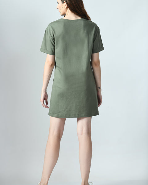 T-shirt Dress With Roll-Up Sleeves