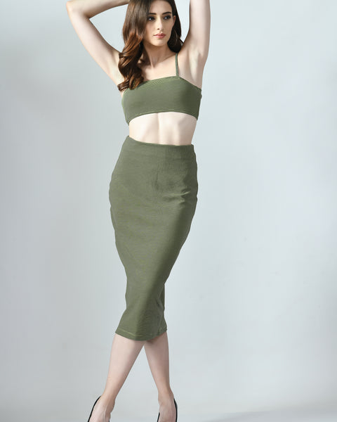 Knitted Tube Top & Pencil Skirt Co-Ord Set