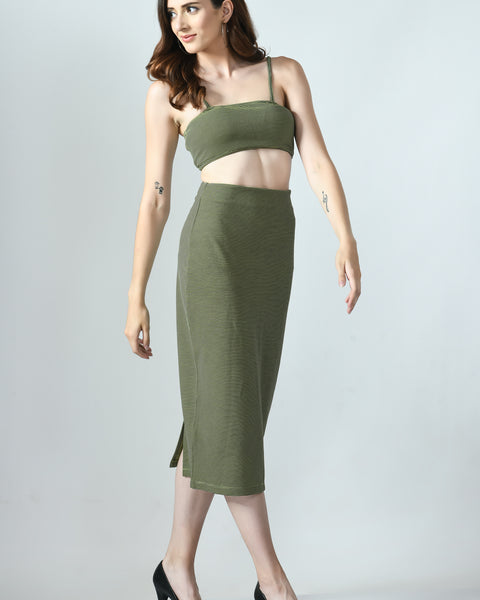 Knitted Tube Top & Pencil Skirt Co-Ord Set