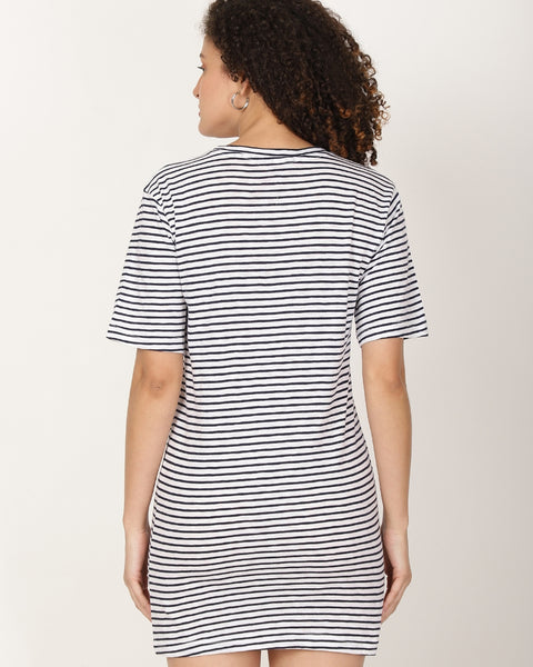 Knitted T-shirt Dress Horizontal Stripes