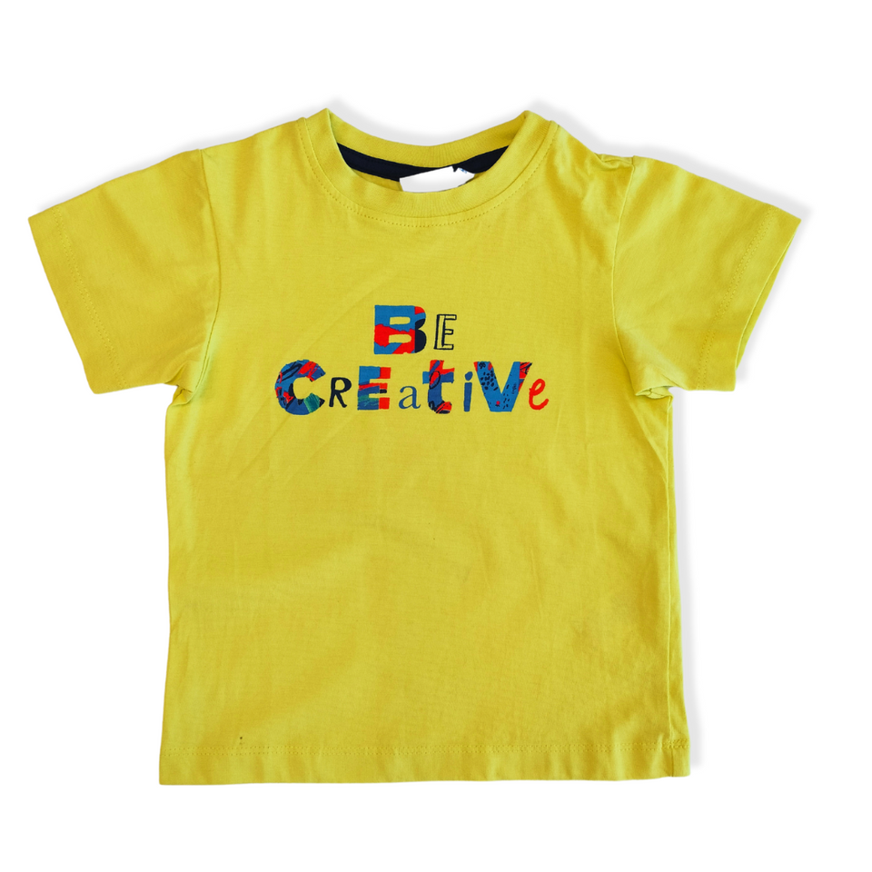 Be Creative Bright Yellow Kids T-shirt